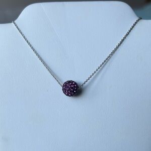Touchstone crystal by Swarovski birthstone necklace in February amethyst
